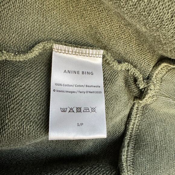 Anine Bing Sport Harvey Hoodie Sweatshirt in Dusty Olive Size Small - Picture 10 of 10